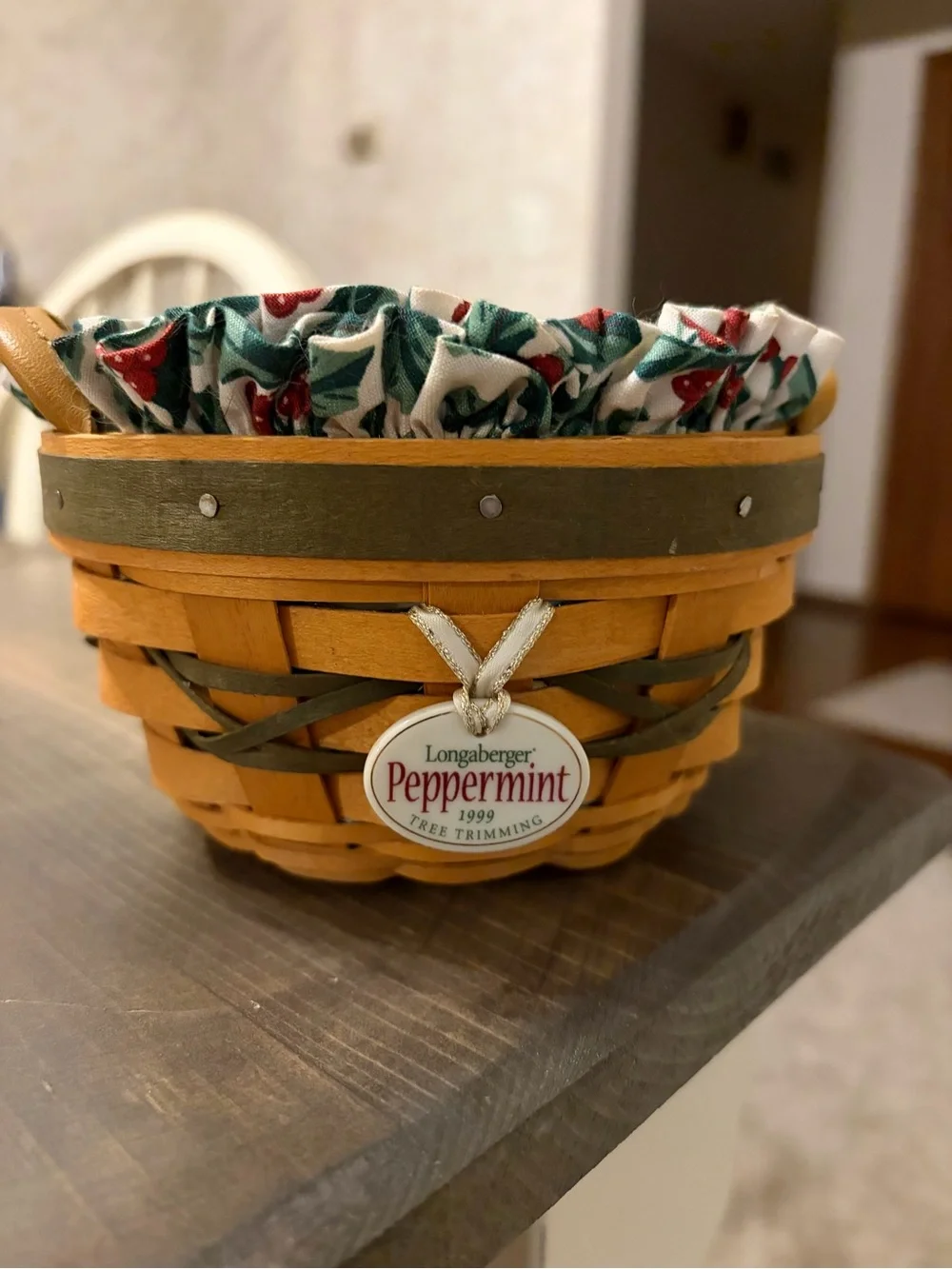 Longaberger Peppermint “Tree Trimming” Basket